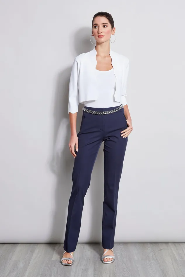 Pants Women Elie Tahari Straight Leg Stretch Pant NAVY YARD
