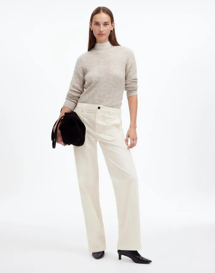 Pants Women Madewell LowSlung Baggy Utility Pants In Corduroy Winter White