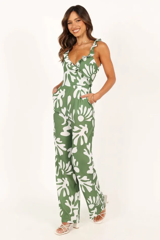 Payton Jumpsuit Khaki Women Jumpsuits and Rompers Petal and Pup