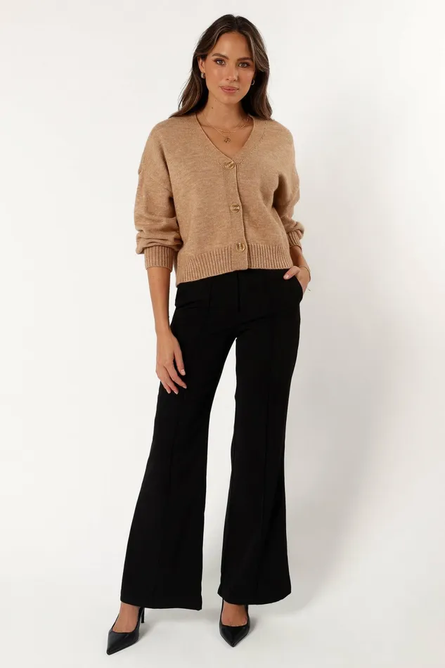 Petal and Pup Isabel Button Front Cardigan Beige Women Loungewear