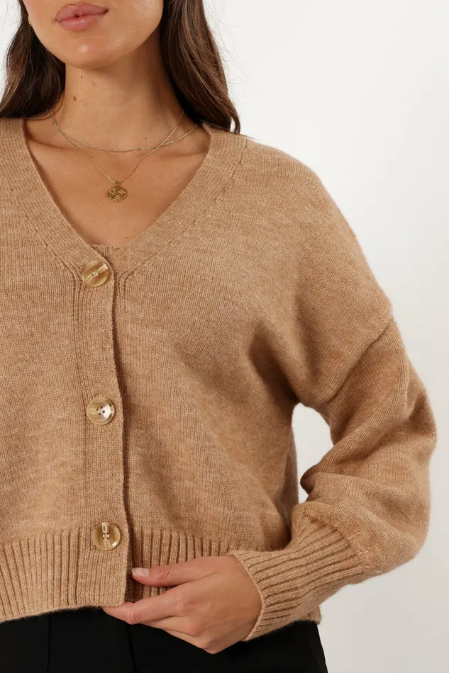 Petal and Pup Isabel Button Front Cardigan Beige Women Loungewear