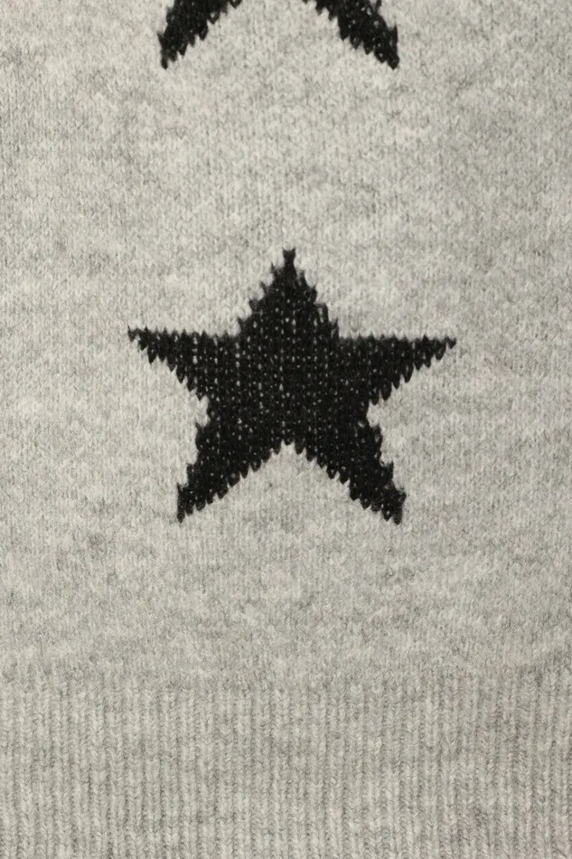 Petal and Pup Janiyah Star Knit Sweater Grey Black Women Sweaters