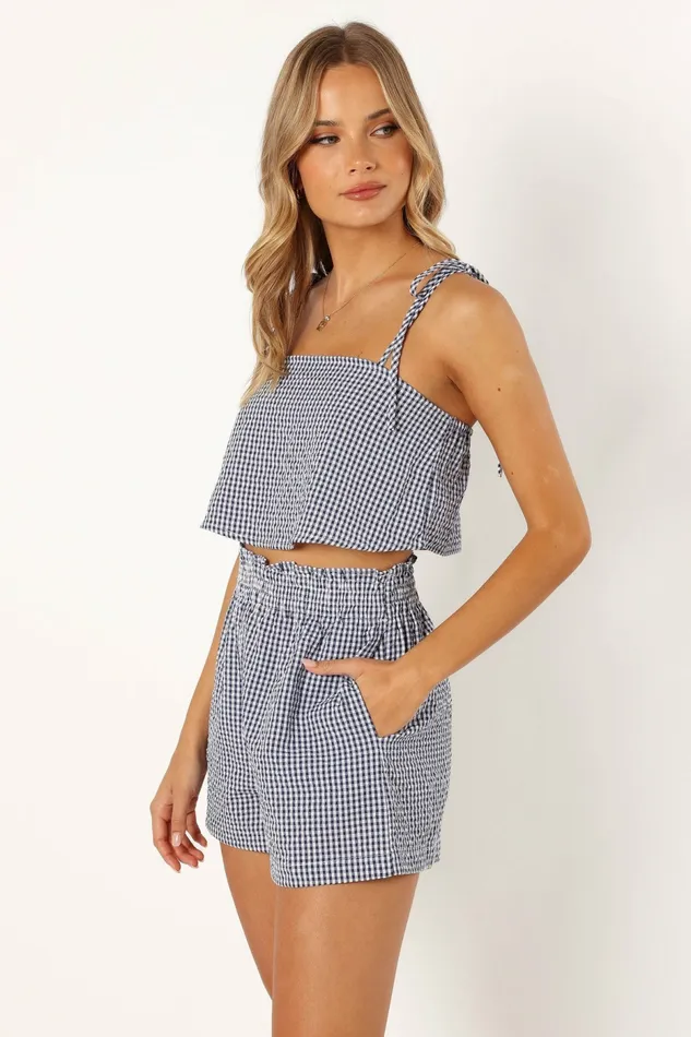 Petal and Pup Matching Sets Women Callum Short Set Navy Gingham