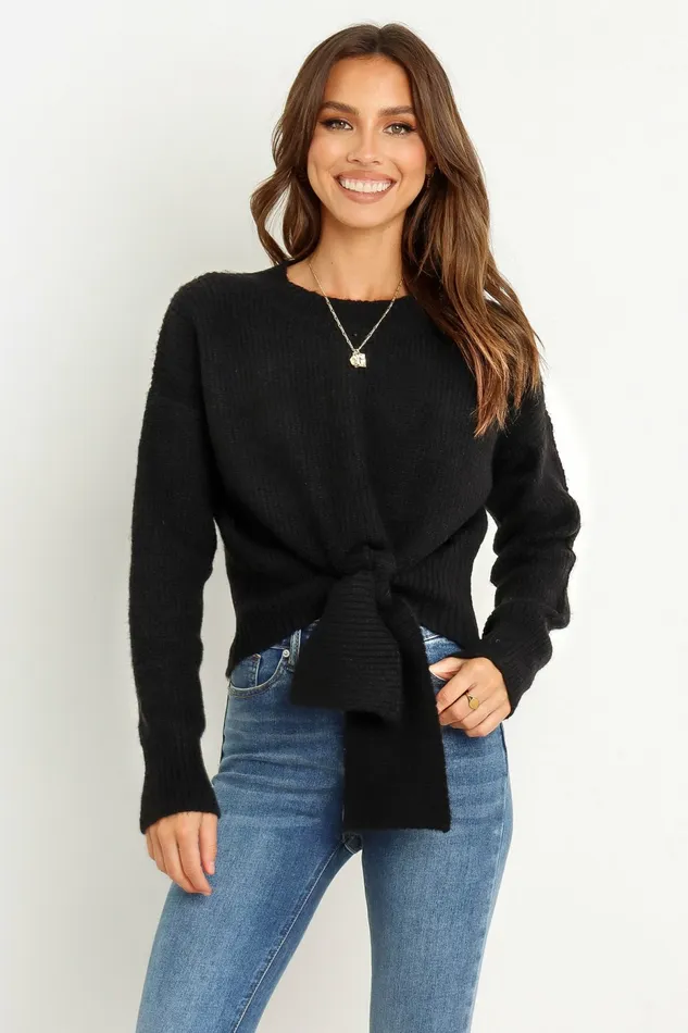 Petal and Pup Sweaters Women Captivate Knit Sweater Black