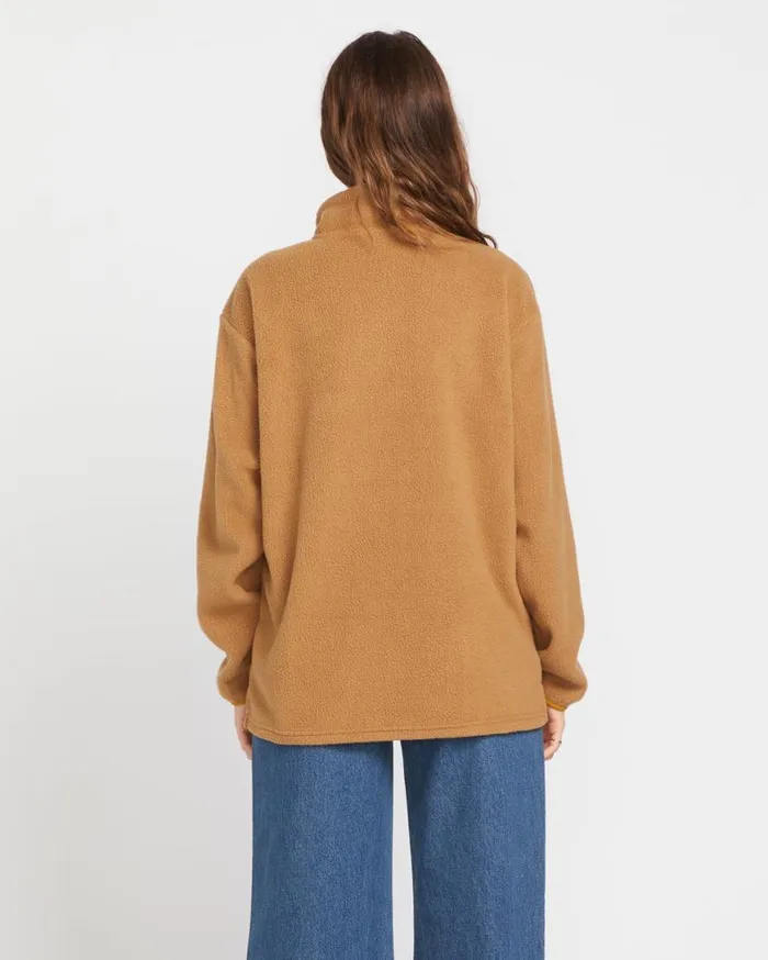 Pheelin Phresh Mock Neck Sweatshirt 8211 Vintage Brown Womens Volcom Hoodies and Sweatshirts