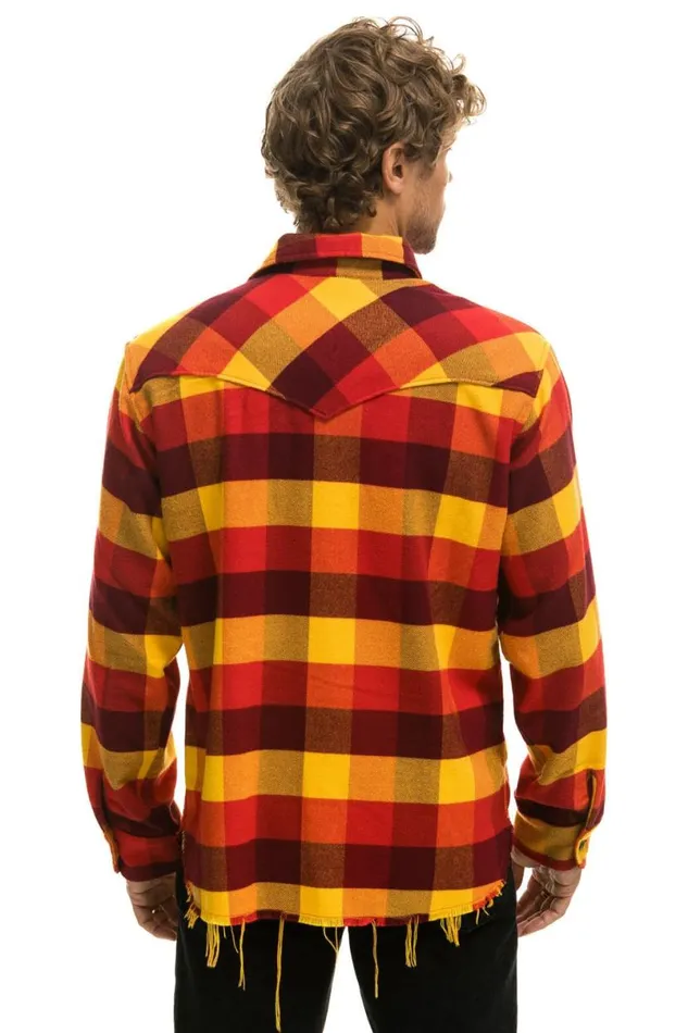 Plaid Flannel Light Weight Unisex Western Shirt 8211 Surfy Plaid Women Aviator Nation Tees