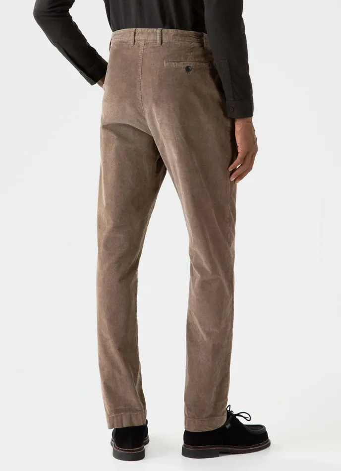 Pleated Corduroy Trouser Dark Stone Men SUNSPEL Pants