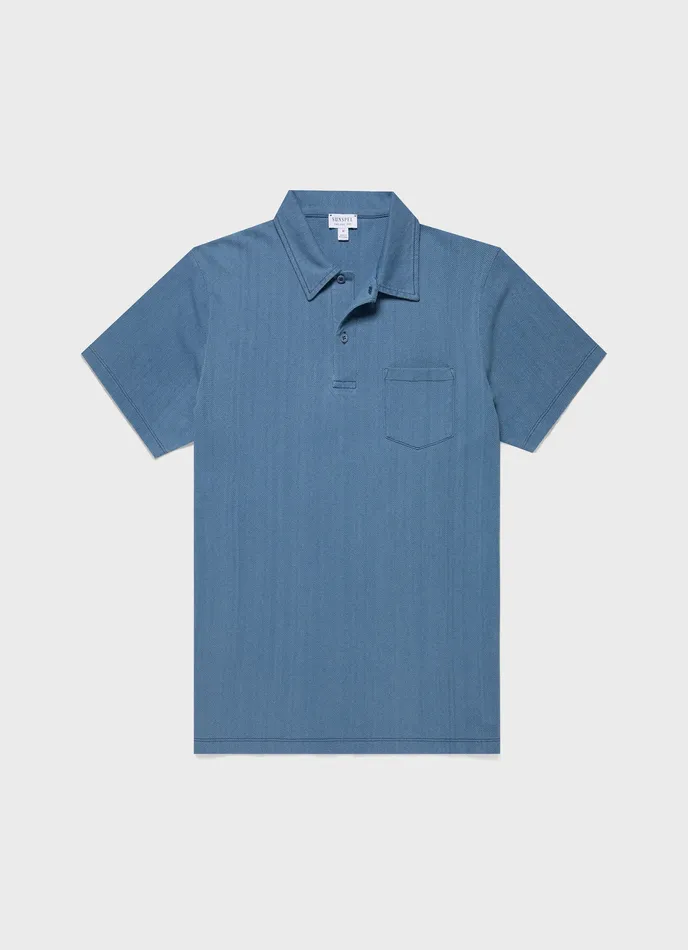 Polo Shirts Men ussunspel Riviera Polo Shirt Mid Indigo Wash