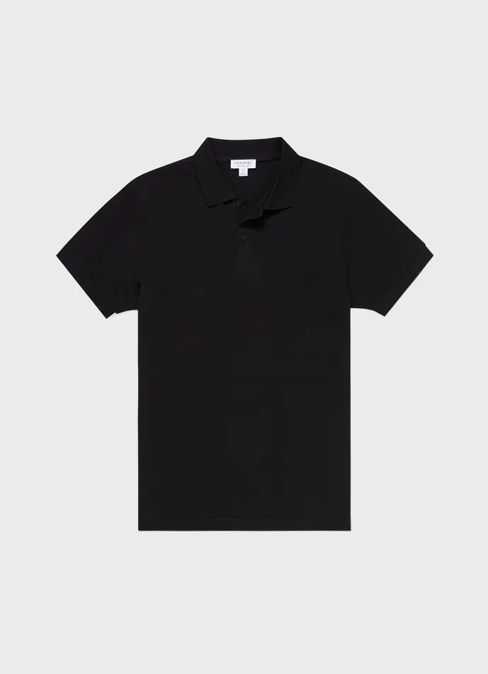 Polo Shirts ussunspel Men Piqu Polo Shirt Black