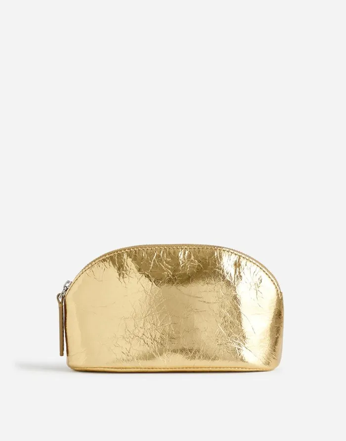 Pouches and Wallets Women Madewell The Makeup Pouch Gold Metallic