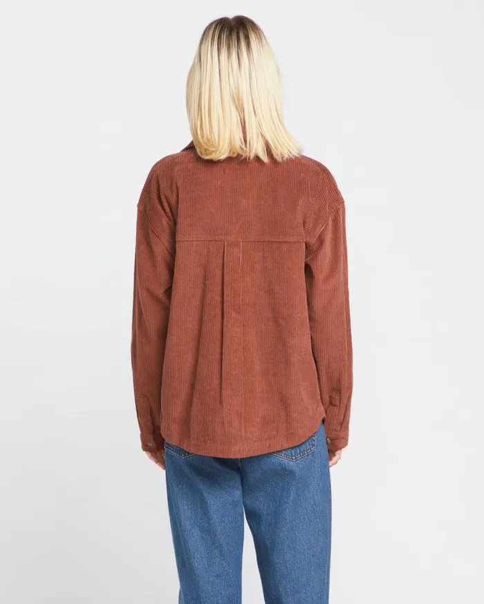Power Chord Shacket 8211 Chestnut Brown Womens Volcom Jackets