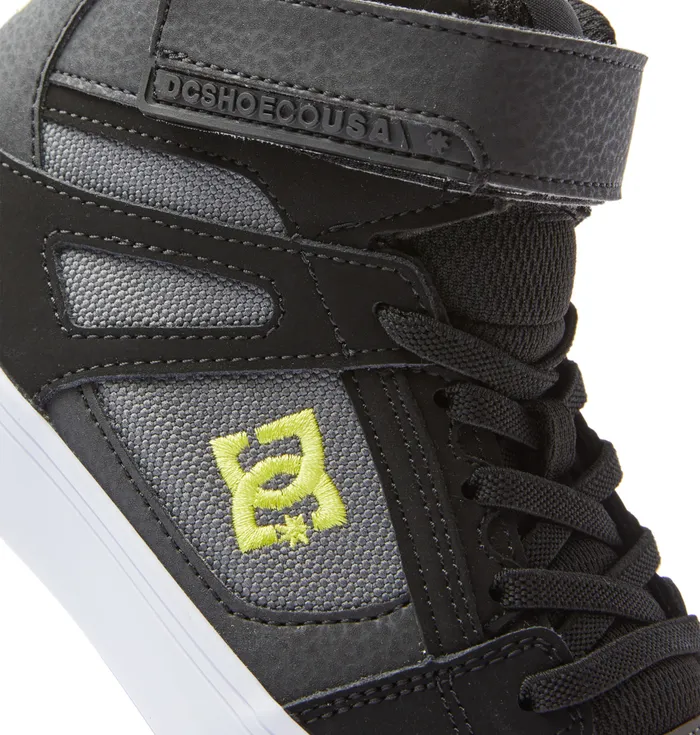 Pure High Elastic Waist Lace HighTop Shoes blacksoft limeblack Sneakers DC Shoes Kids