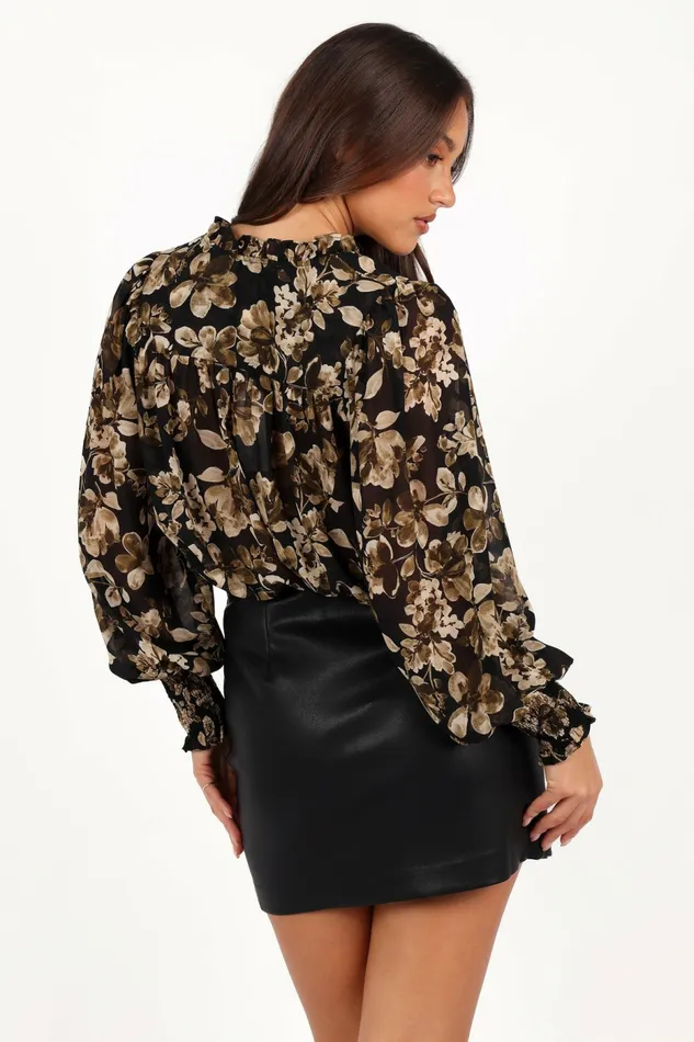 Rebecca Faux Leather Mini Skirt Black Skirts Petal and Pup Women