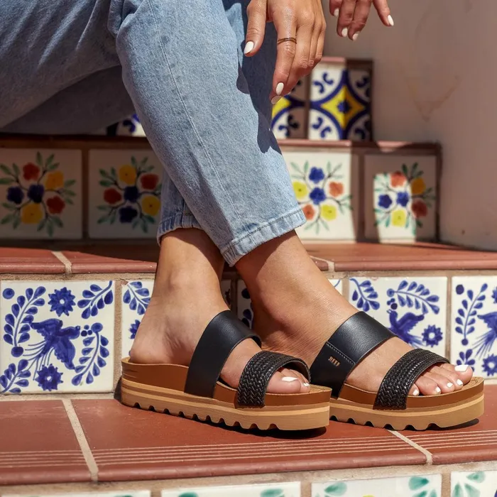Reef Cushion Vista Hi Black Braid Women Sandals Reef Cushion Vista Hi Black Braid Women Sandals