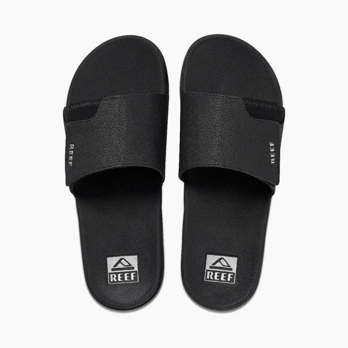 Reef Fanning Slide Blacksilver Men Sandals Reef Fanning Slide Blacksilver Men Sandals