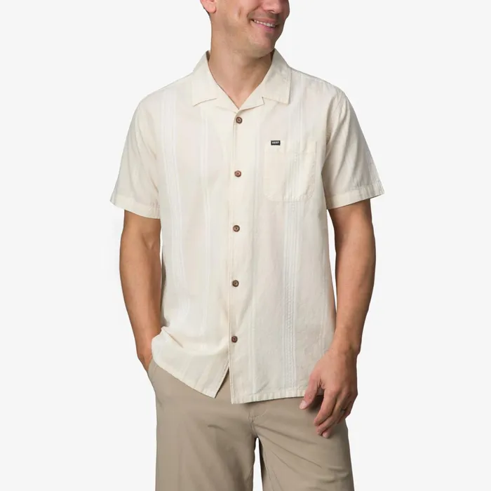 Reef Lemmy Short Sleeve Shirt Almond Milk Men Shirts and TShirts