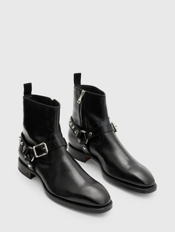 REGENT HARNESS BOOT Black Men John Varvatos Leather Boots