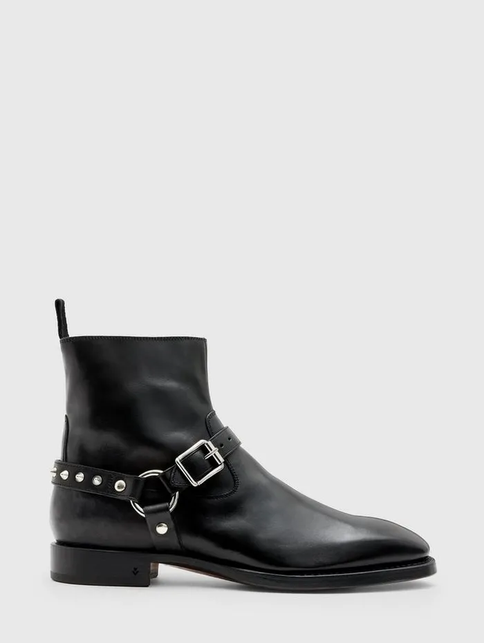 REGENT HARNESS BOOT Black Men John Varvatos Leather Boots