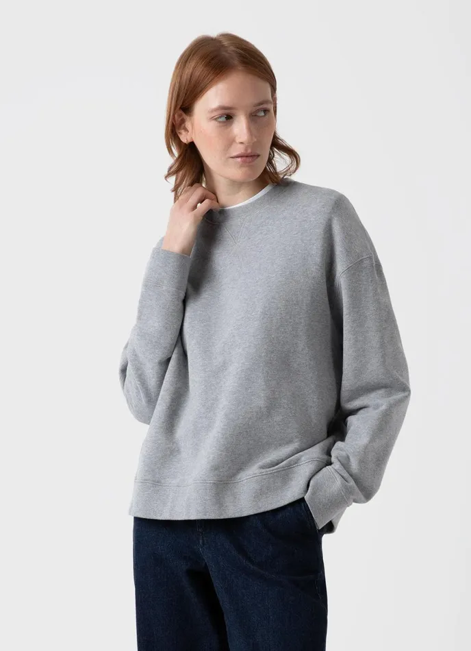 Relaxed Loopback Sweatshirt Grey Melange Women SUNSPEL Sweatshirts and Sweatpants Relaxed Loopback Sweatshirt Grey Melange Women SUNSPEL Sweatshirts and Sweatpants