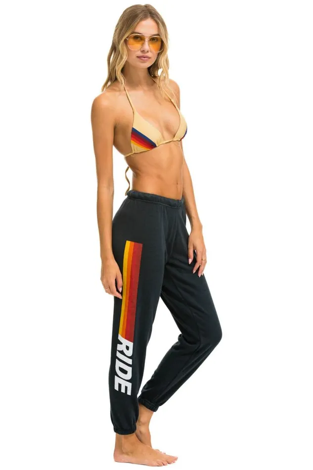 Ride Logo White Sweatpants 8211 Charcoal Women Aviator Nation Sweatpants