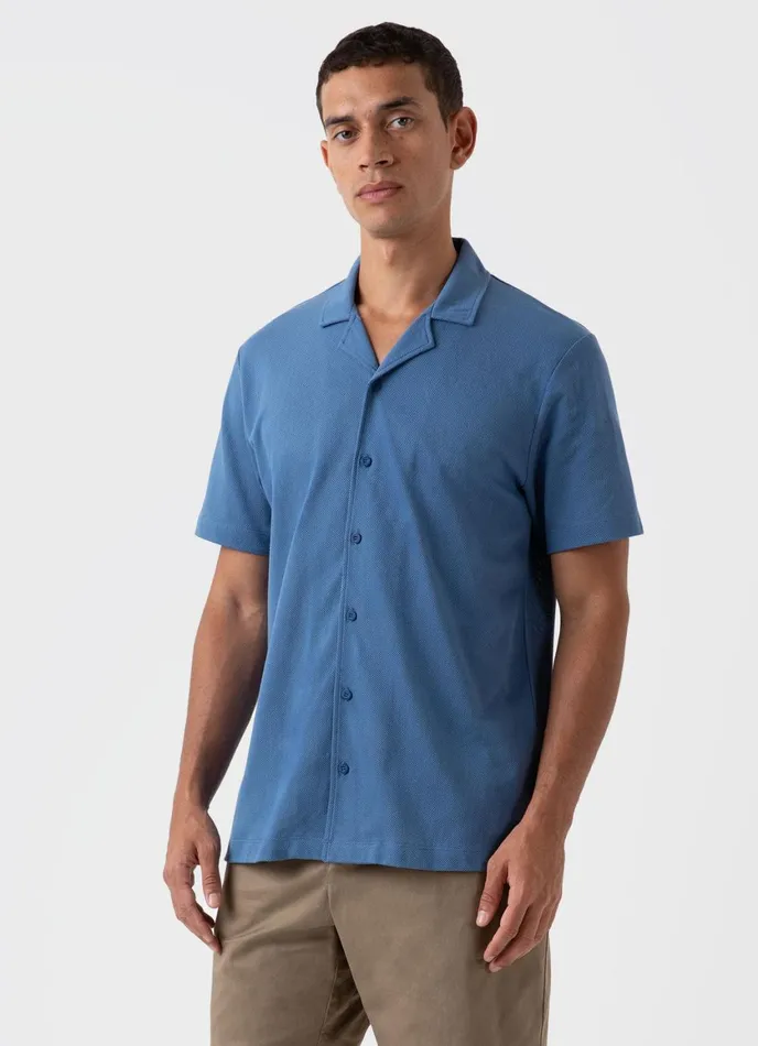 Riviera Camp Collar Shirt Bluestone Men SUNSPEL Shirts