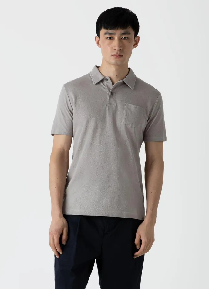 Riviera Polo Shirt Mid Grey Men SUNSPEL Polo Shirts