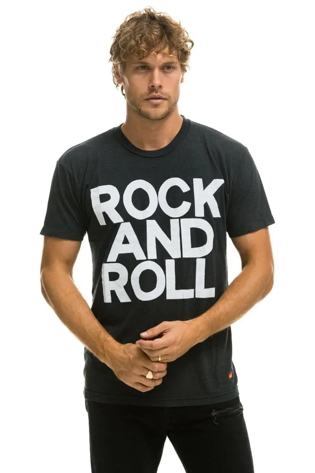 Rock And Roll Tee 8211 Charcoal WomenMen Aviator Nation Tees