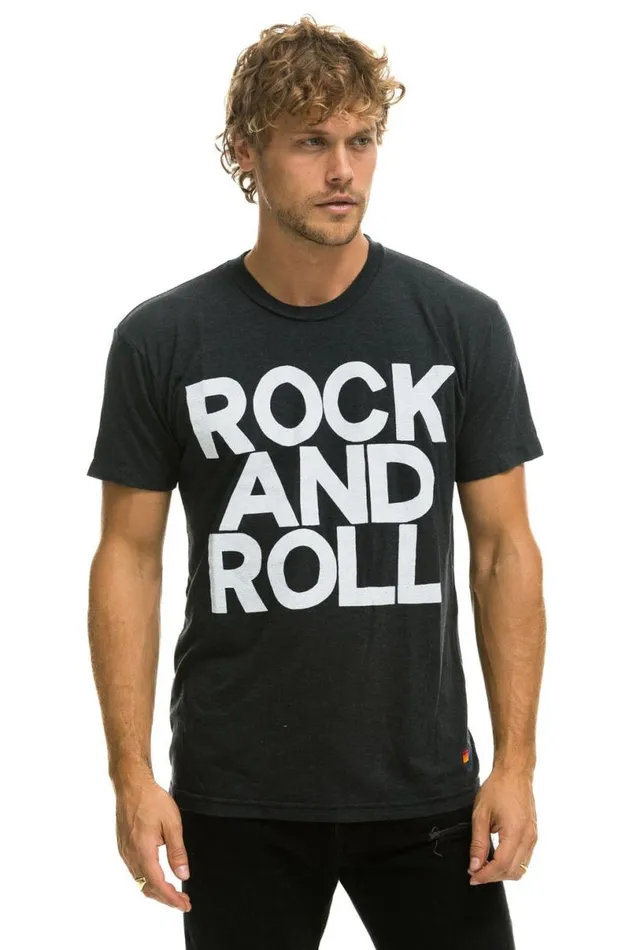 Rock And Roll Tee 8211 Charcoal WomenMen Aviator Nation Tees