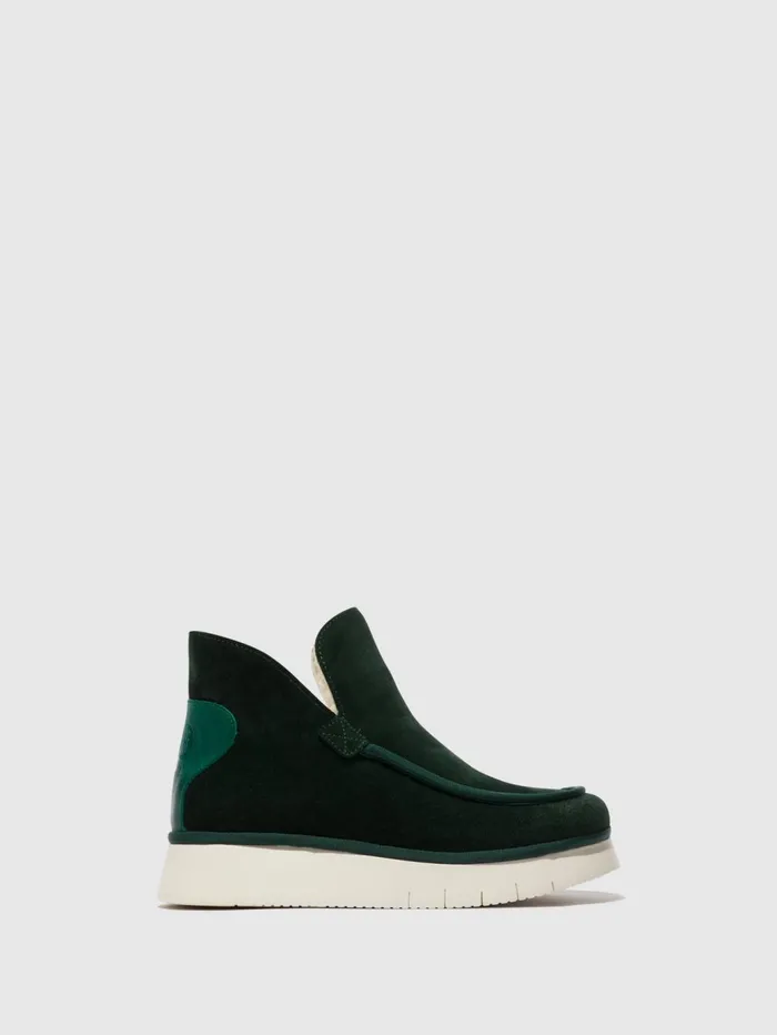 Round Toe Ankle Boots COZE348FLY DK GREEN Women Fly London Ankle Boots