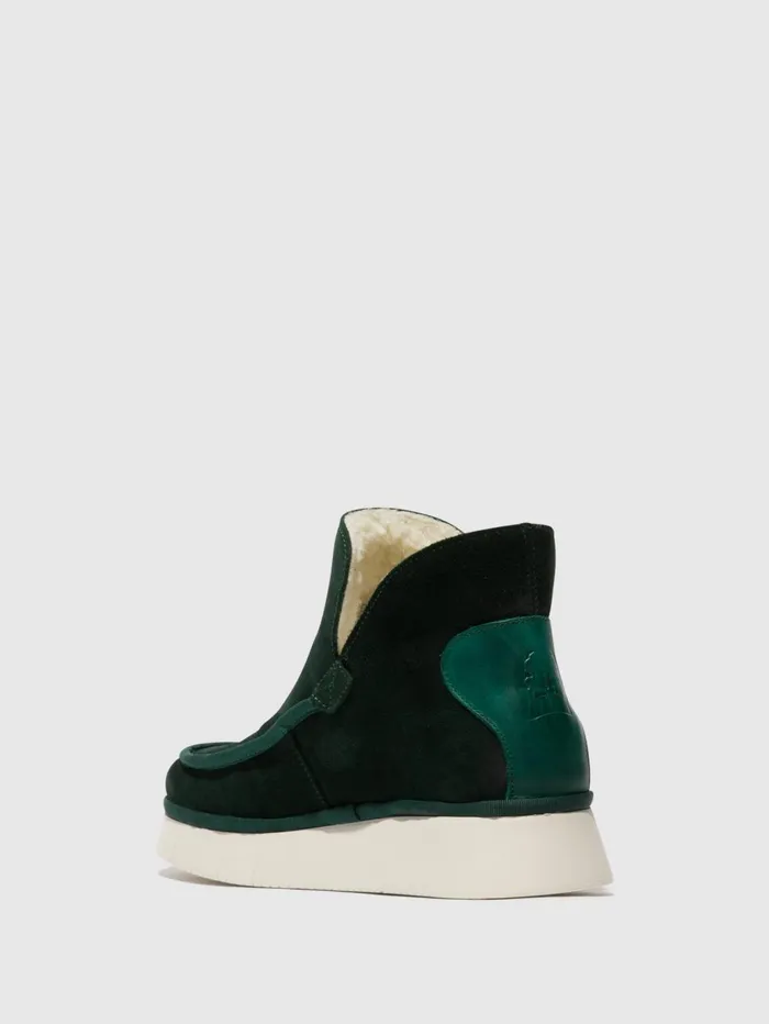 Round Toe Ankle Boots COZE348FLY DK GREEN Women Fly London Ankle Boots