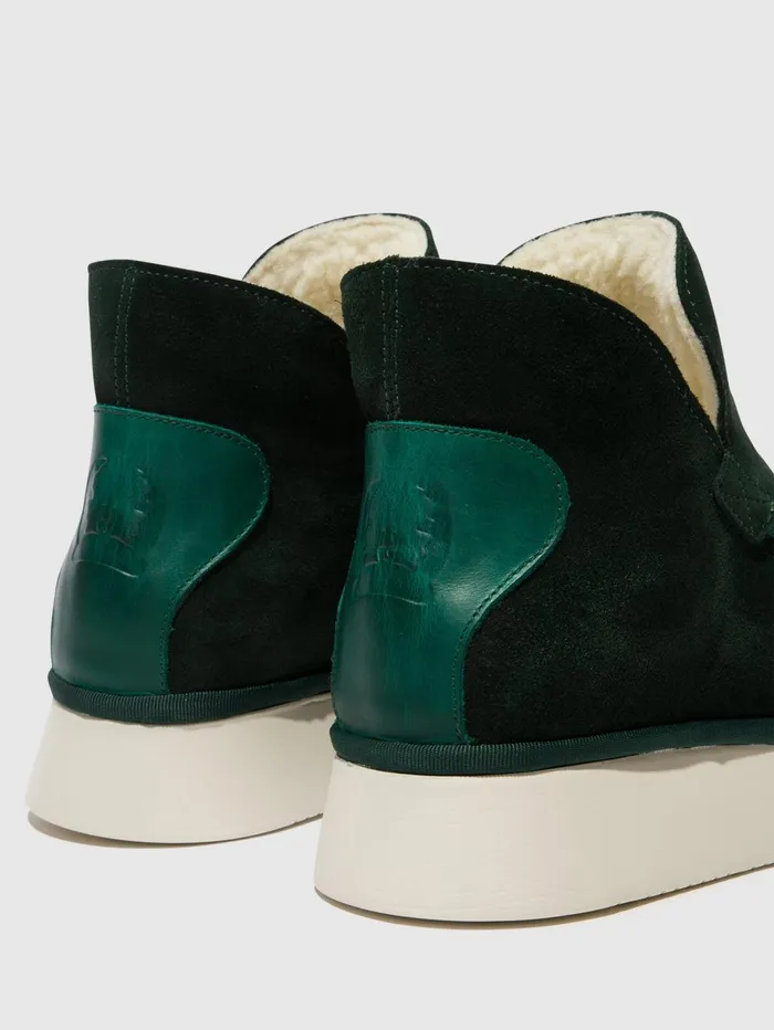 Round Toe Ankle Boots COZE348FLY DK GREEN Women Fly London Ankle Boots