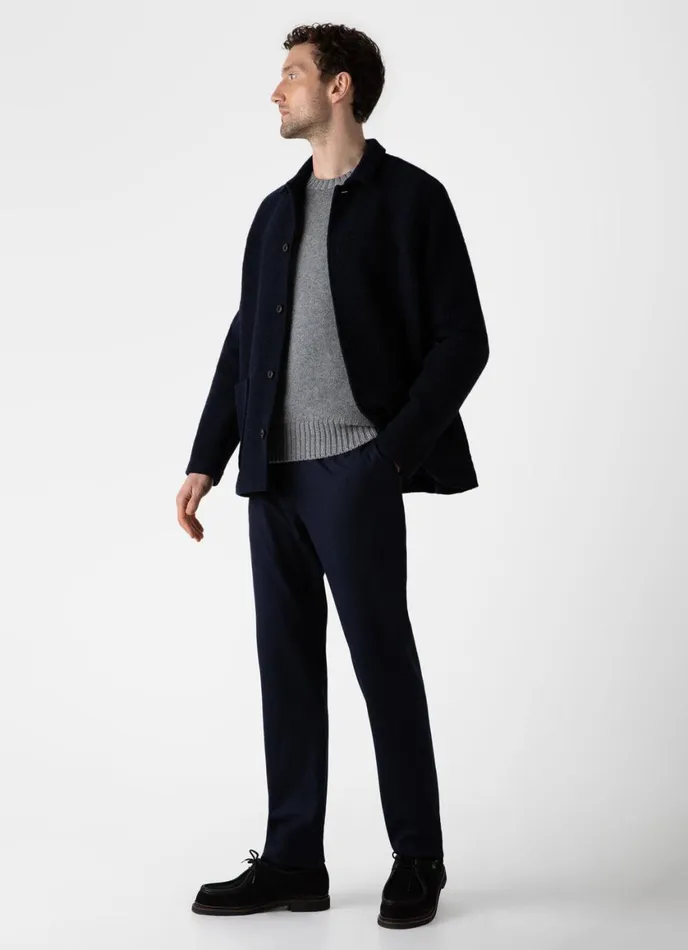 Roxburgh Cashmere Jumper Mid Grey Melange Men SUNSPEL Knitwear