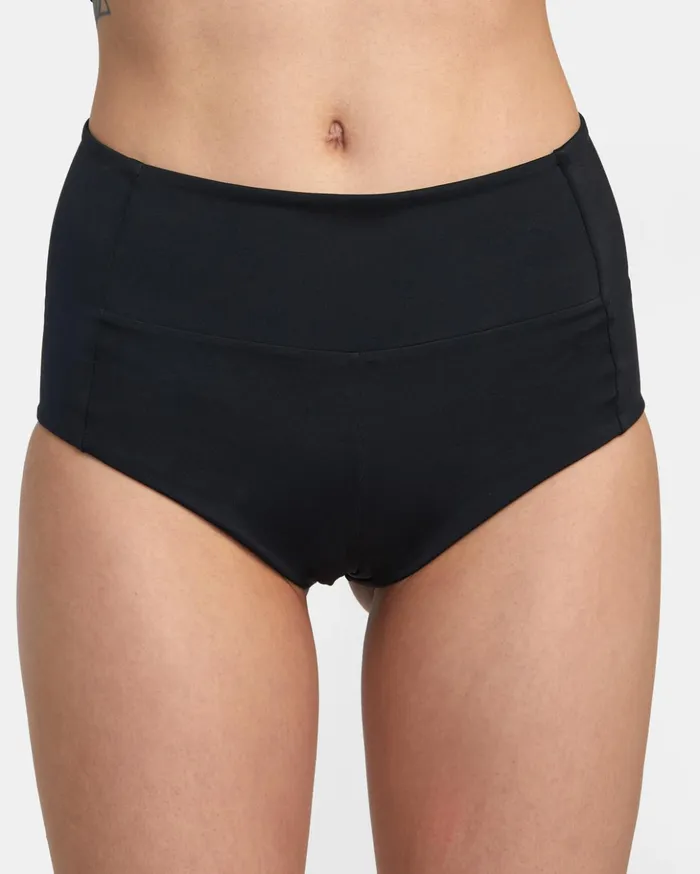 RVCA Bikini Bottoms VA Essential Solid HighRise Cheeky Bottom Black 8211 Women RVCA Bikini Bottoms VA Essential Solid HighRise Cheeky Bottom Black 8211 Women