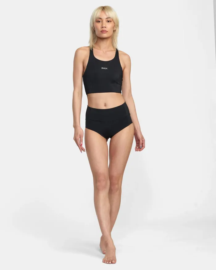 RVCA Bikini Bottoms VA Essential Solid HighRise Cheeky Bottom Black 8211 Women RVCA Bikini Bottoms VA Essential Solid HighRise Cheeky Bottom Black 8211 Women