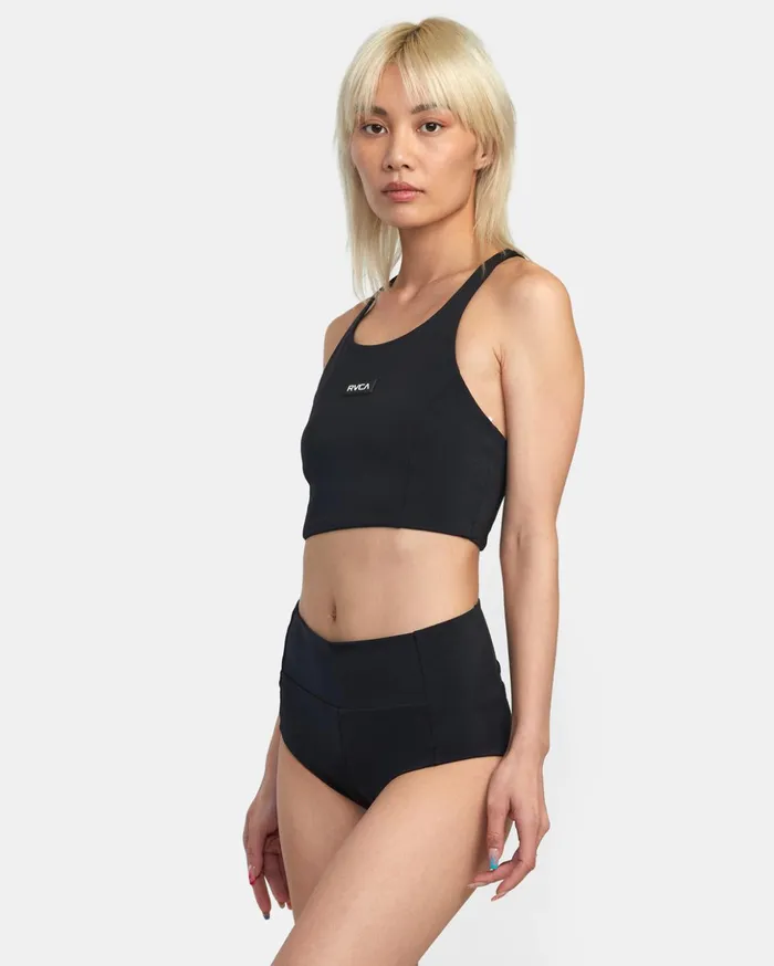 RVCA Bikini Bottoms VA Essential Solid HighRise Cheeky Bottom Black 8211 Women RVCA Bikini Bottoms VA Essential Solid HighRise Cheeky Bottom Black 8211 Women