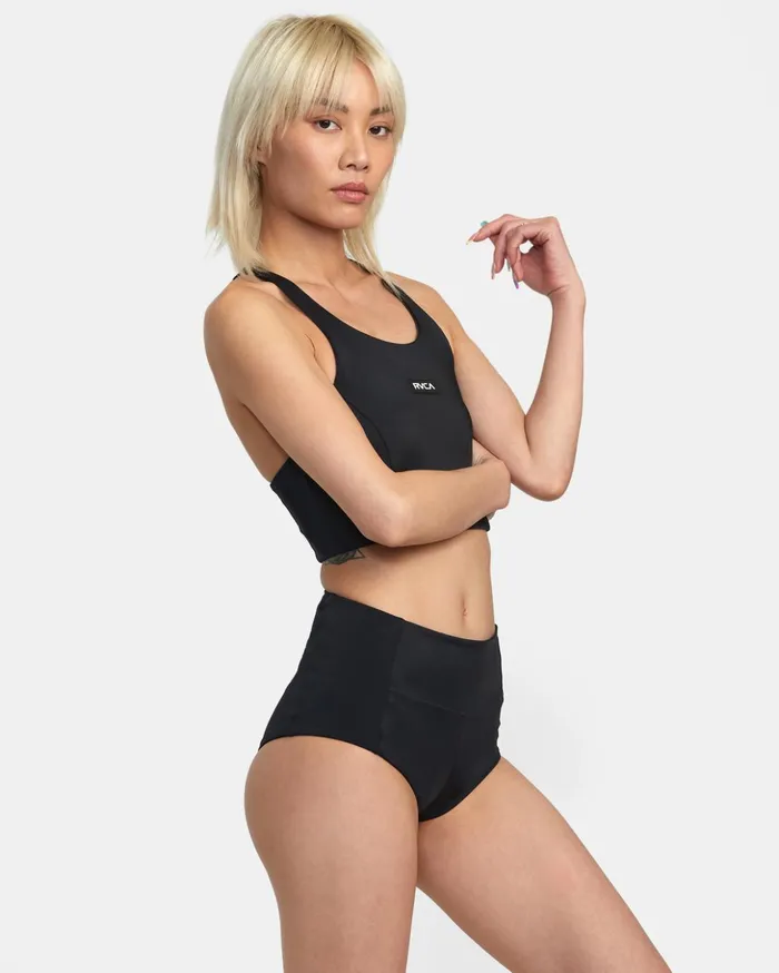 RVCA Bikini Bottoms VA Essential Solid HighRise Cheeky Bottom Black 8211 Women RVCA Bikini Bottoms VA Essential Solid HighRise Cheeky Bottom Black 8211 Women