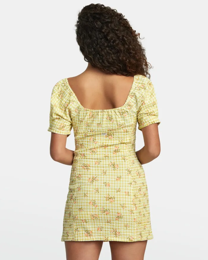 RVCA Dresses Rompers Gretel Linen Dress Golden 8211 Women