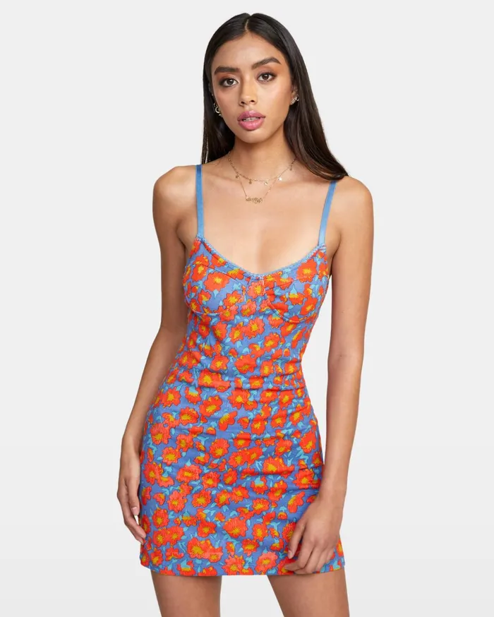 RVCA Dresses Rompers Just Friends Midi Dress Cobalt 8211 Women