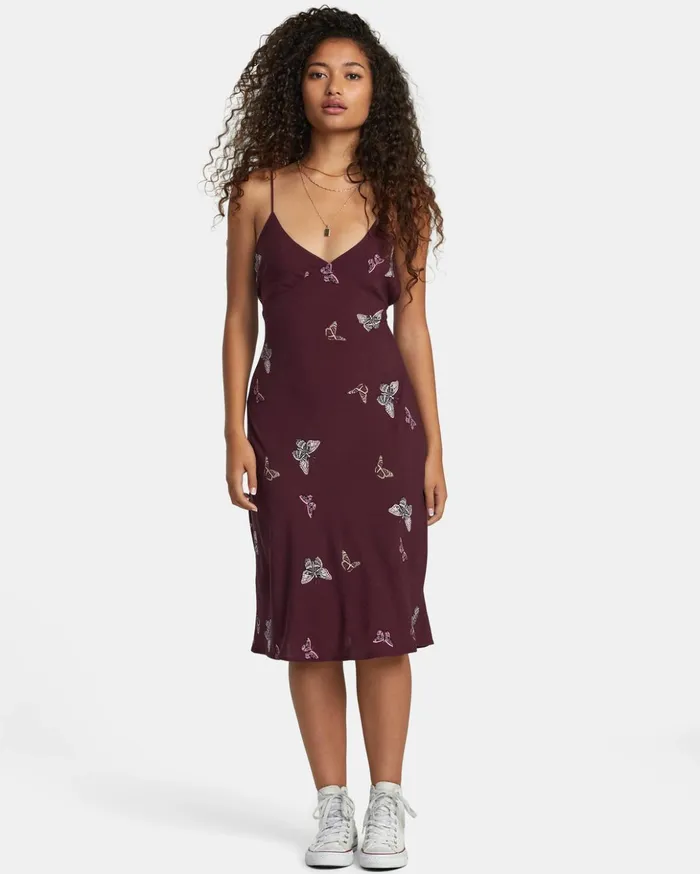 RVCA Dresses Rompers Rose Namajunas Oh Lord Midi Dress Rose Pink 8211 Women