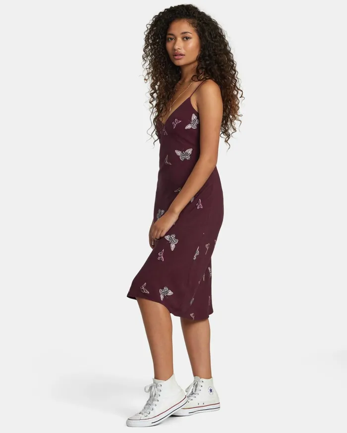 RVCA Dresses Rompers Rose Namajunas Oh Lord Midi Dress Rose Pink 8211 Women
