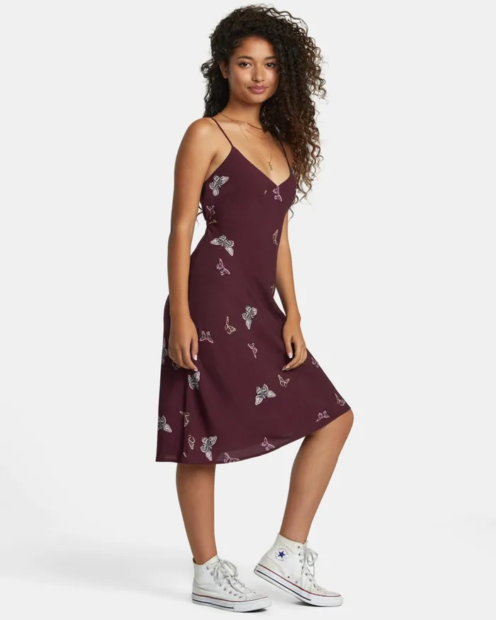 RVCA Dresses Rompers Rose Namajunas Oh Lord Midi Dress Rose Pink 8211 Women