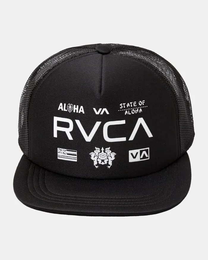 RVCA Hats Beanies HAWAII ALL BRAND FOAM TRUCKER Black 8211 Men