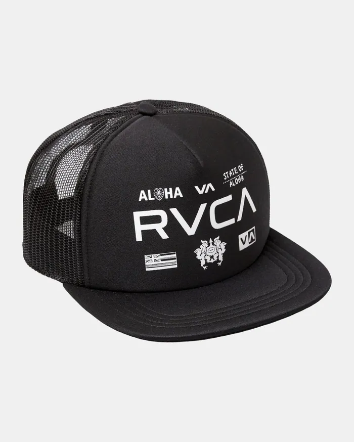 RVCA Hats Beanies HAWAII ALL BRAND FOAM TRUCKER Black 8211 Men