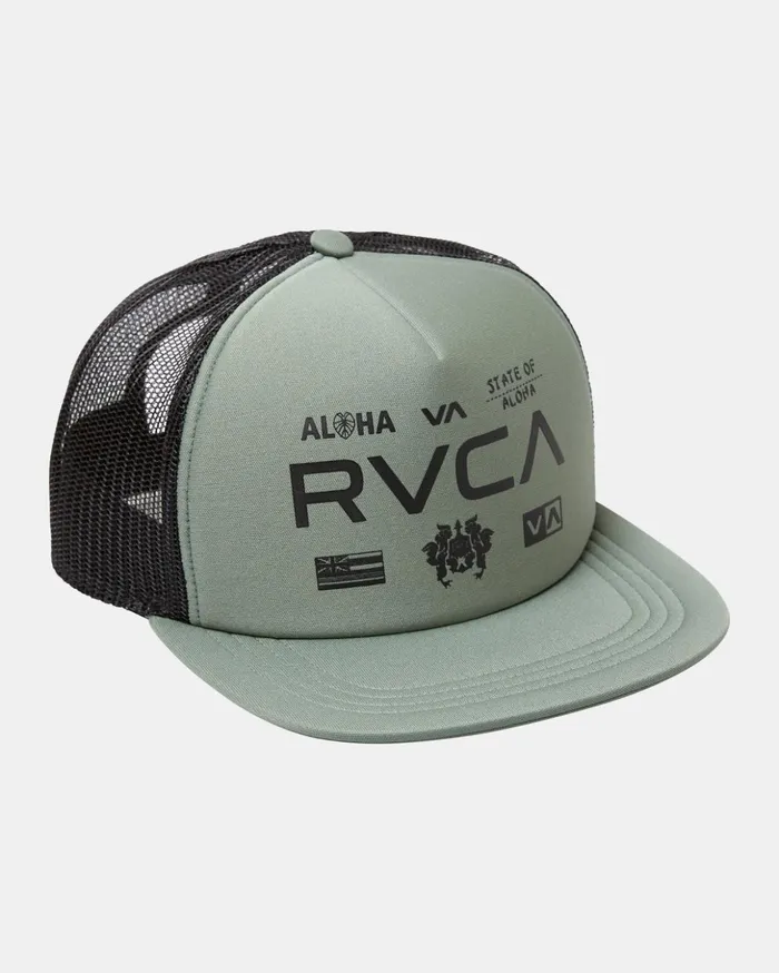 RVCA Hats Beanies HAWAII ALL BRAND FOAM TRUCKER Jade 8211 Men