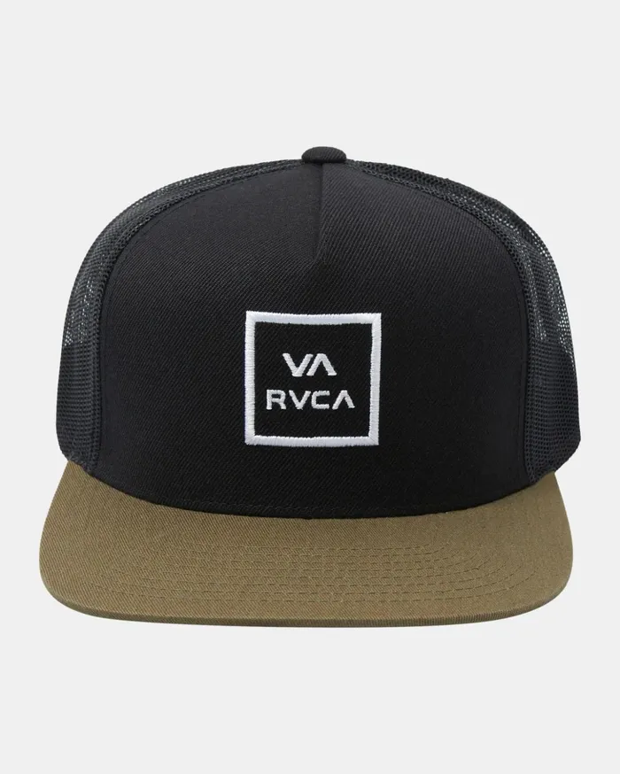 RVCA Hats Beanies VA All The Way Trucker Hat Black Olive 8211 Men