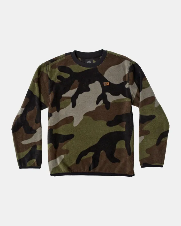 RVCA Hoodies Fleece Boy039s Yukon Half Zip Fleece Camo 8211 Boys