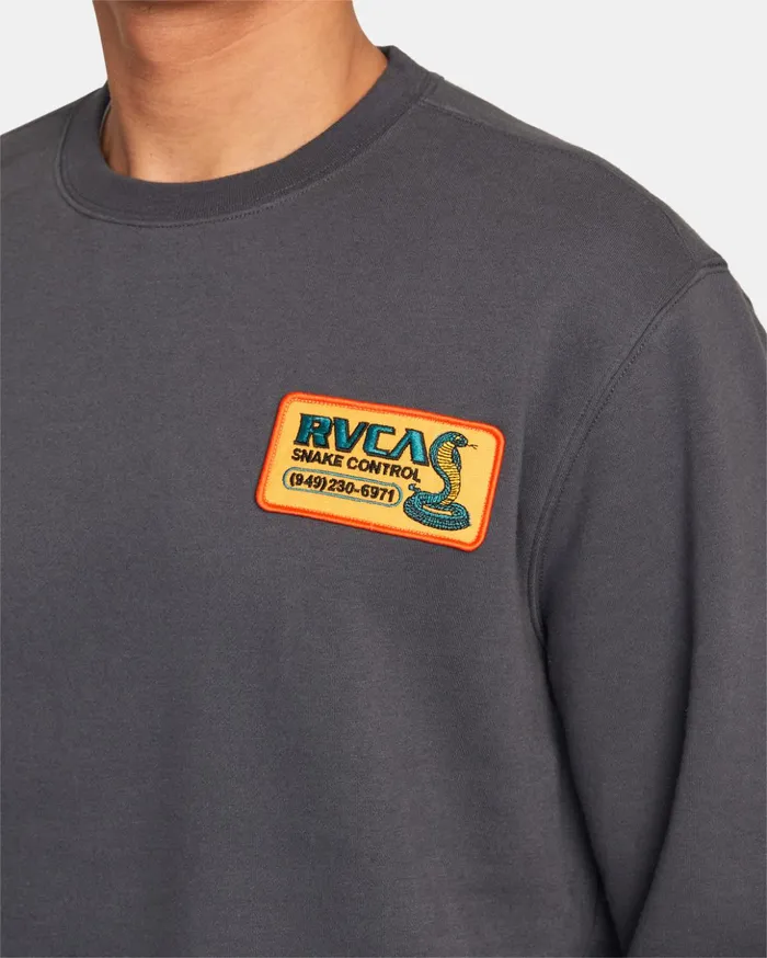 RVCA Hoodies Sweatshirts Snake Control Sweatshirt Garage Blue 8211 Men
