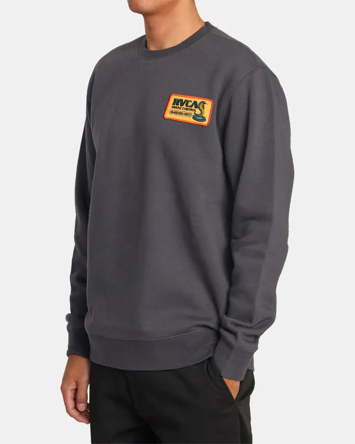 RVCA Hoodies Sweatshirts Snake Control Sweatshirt Garage Blue 8211 Men