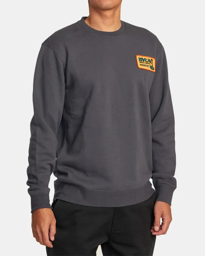 RVCA Hoodies Sweatshirts Snake Control Sweatshirt Garage Blue 8211 Men
