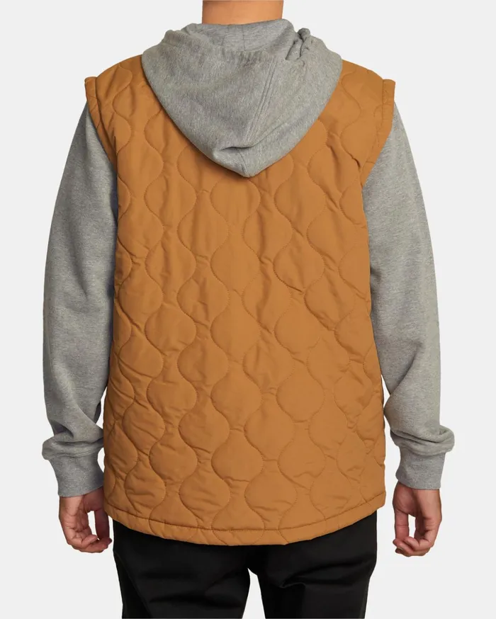 RVCA Jackets Grant Hooded Puffer Jacket Camel 8211 Men